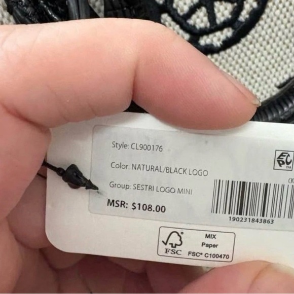 GUESS Black and Cream Satchel with Gold Accents - Picture 4 of 4